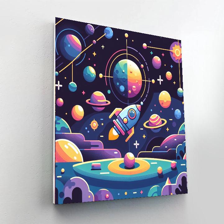 Solar System Expedition Number Painting