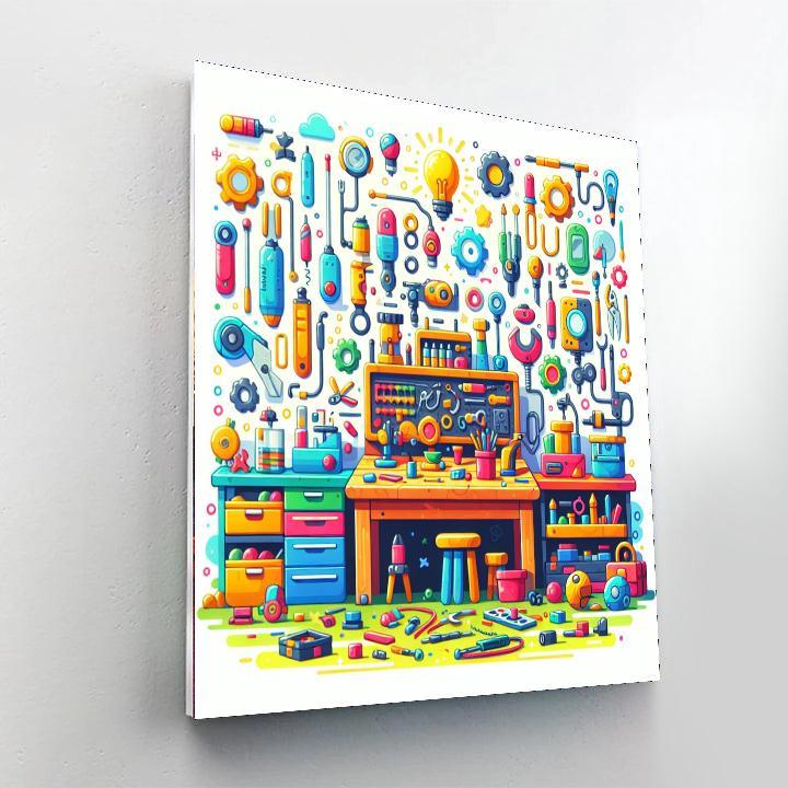 Inventor's Workshop Paint By Numbers Art