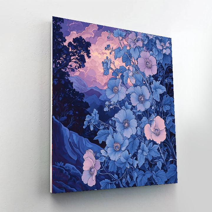 Alphonse Mucha Inspired Twilight's Floral Symphony  Paint By Number