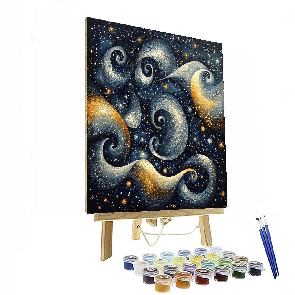 Georges Seurat Inspired Starry Night Whirlwind  DIY Paint By Numbers