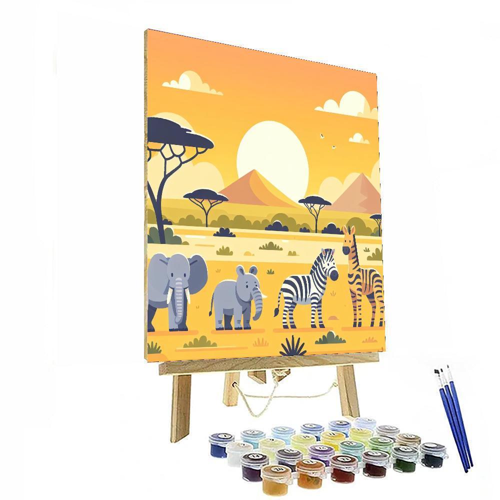Safari Sunrise Adventure Painting By Numbers Kit