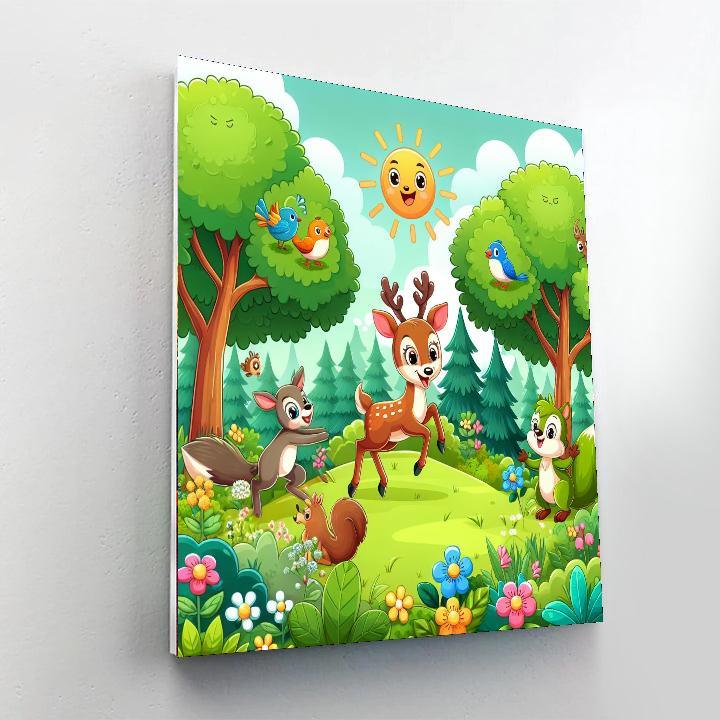 Frolicking Forest Creatures Paint By Number