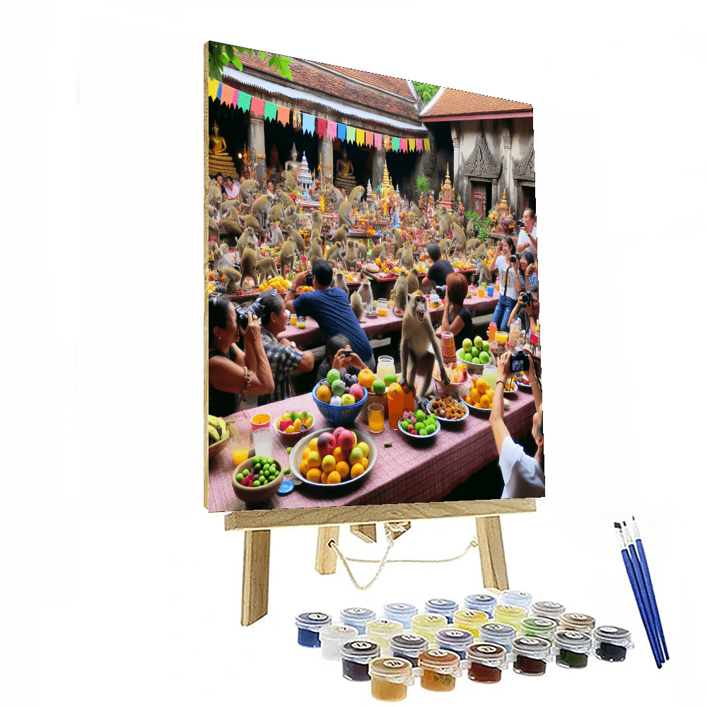 Lopburi Monkey Festival - Thailand DIY Paint By Numbers