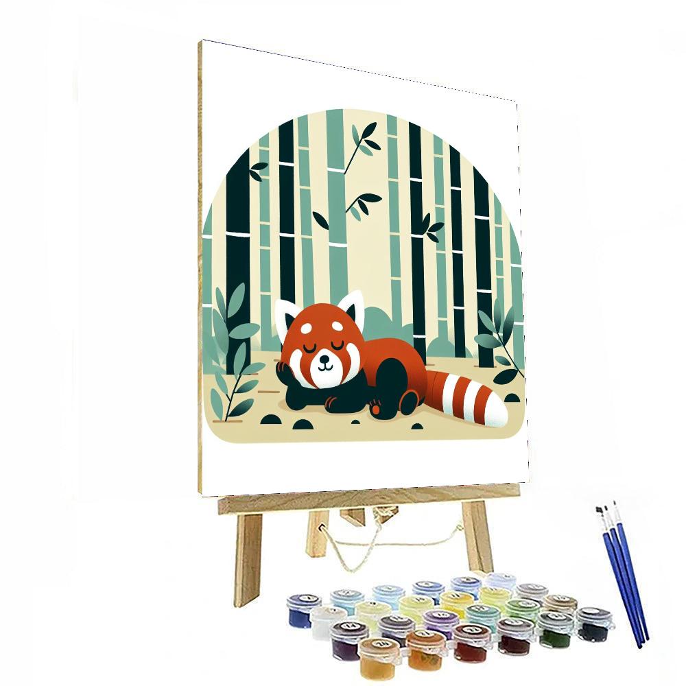 Resting Red Pandas Numbered Painting Kits