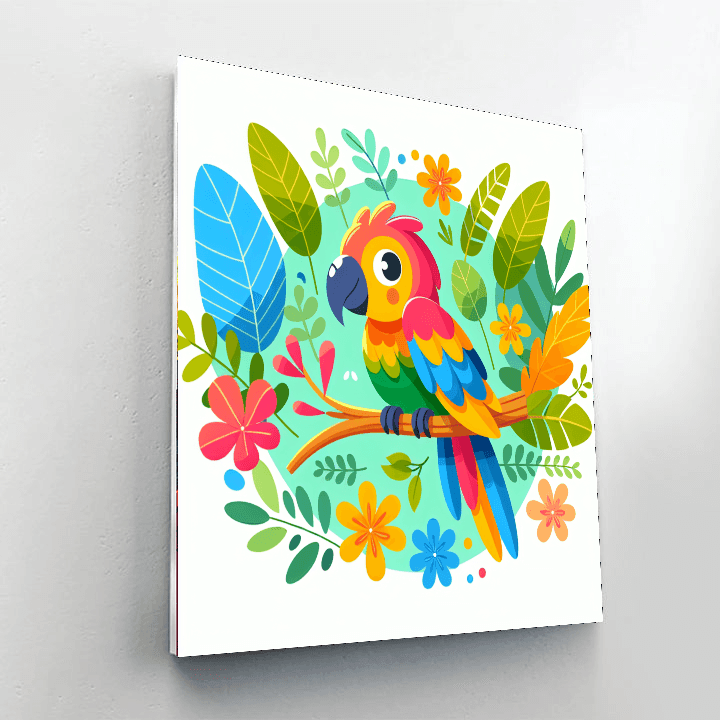 Delightful Parrot Number Painting