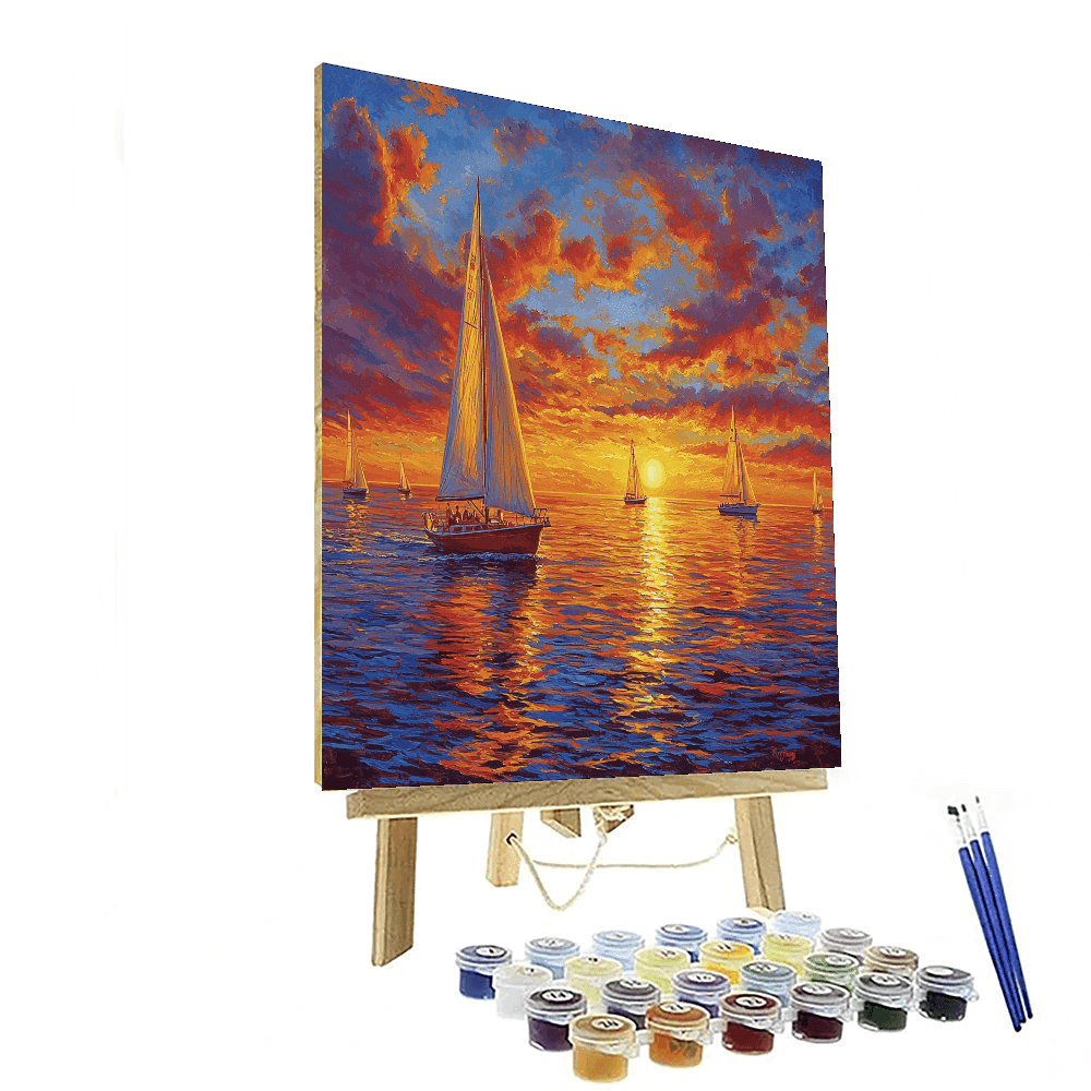 J.M.W. Turner Inspired Sailing Into The Horizon  Paint By Numbers Kits