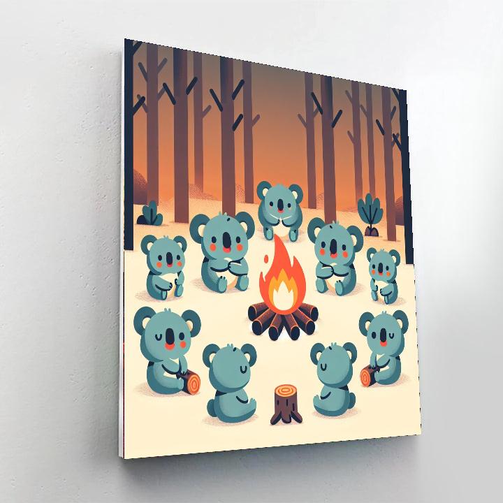 Koala's Cozy Campfire Paint By Numbers