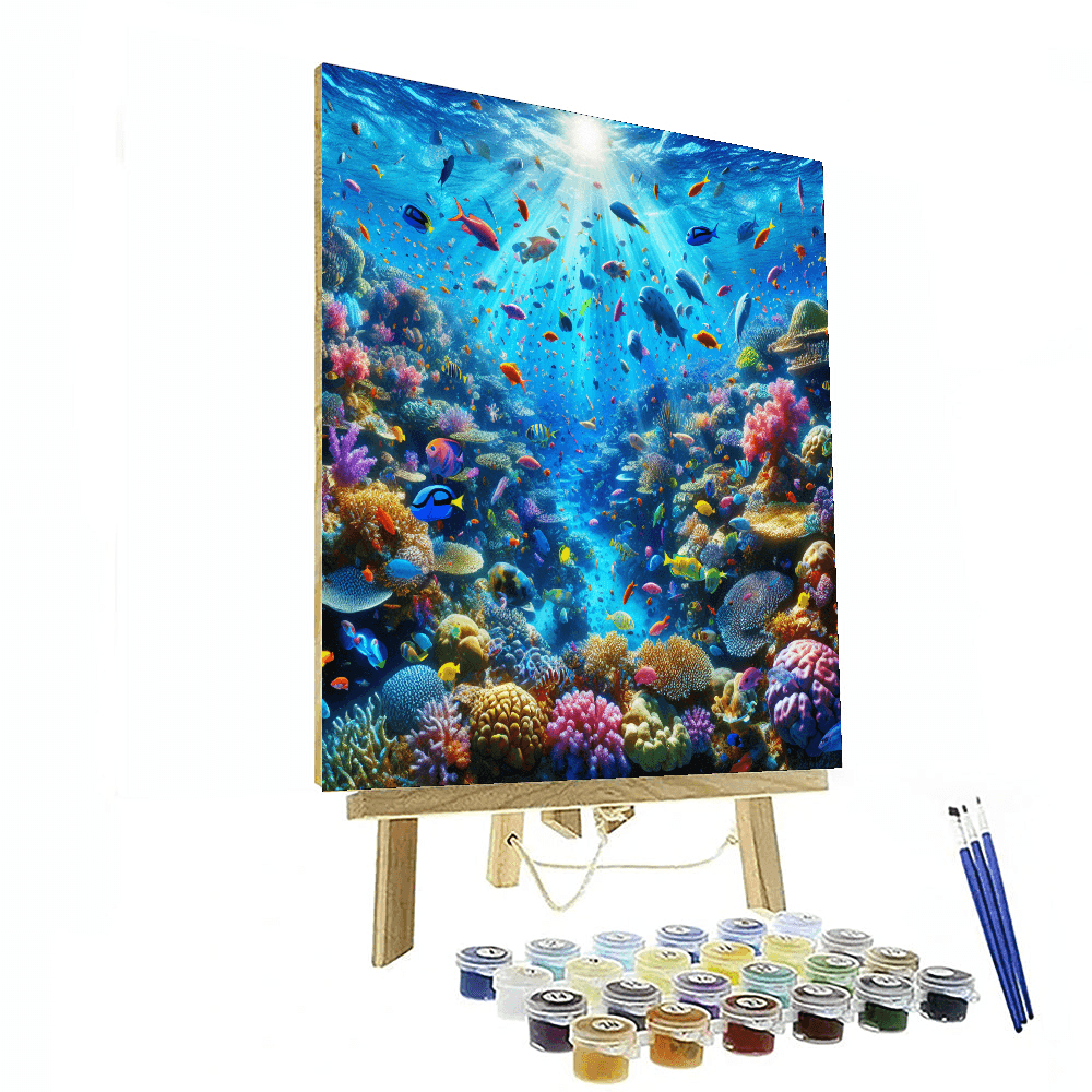 Luminous Coral Reef Number Painting