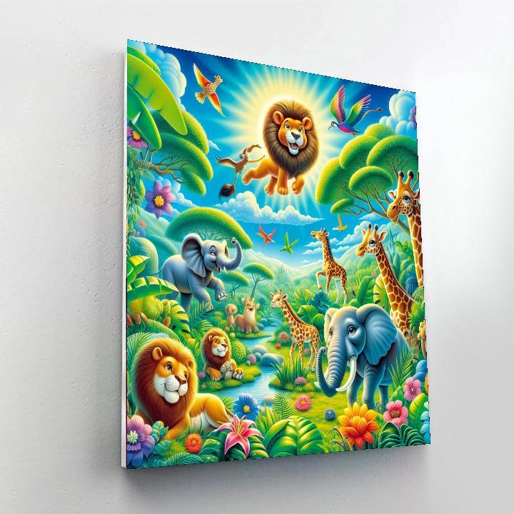 Whimsical Jungle Safari For Kids Numbered Painting Kits