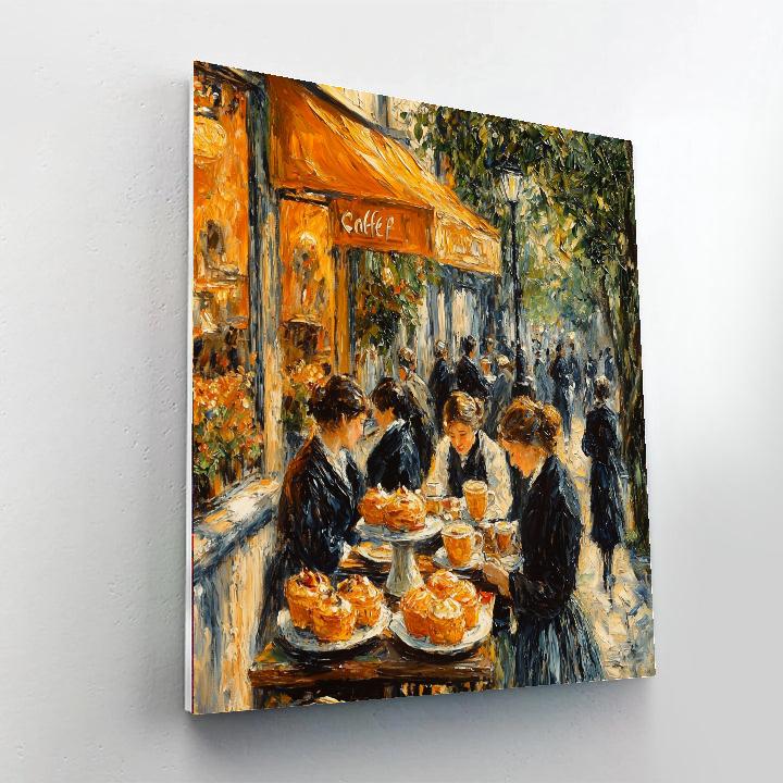 Pierre-Auguste Renoir Inspired Charming Street Cafe  Paint By Numbers