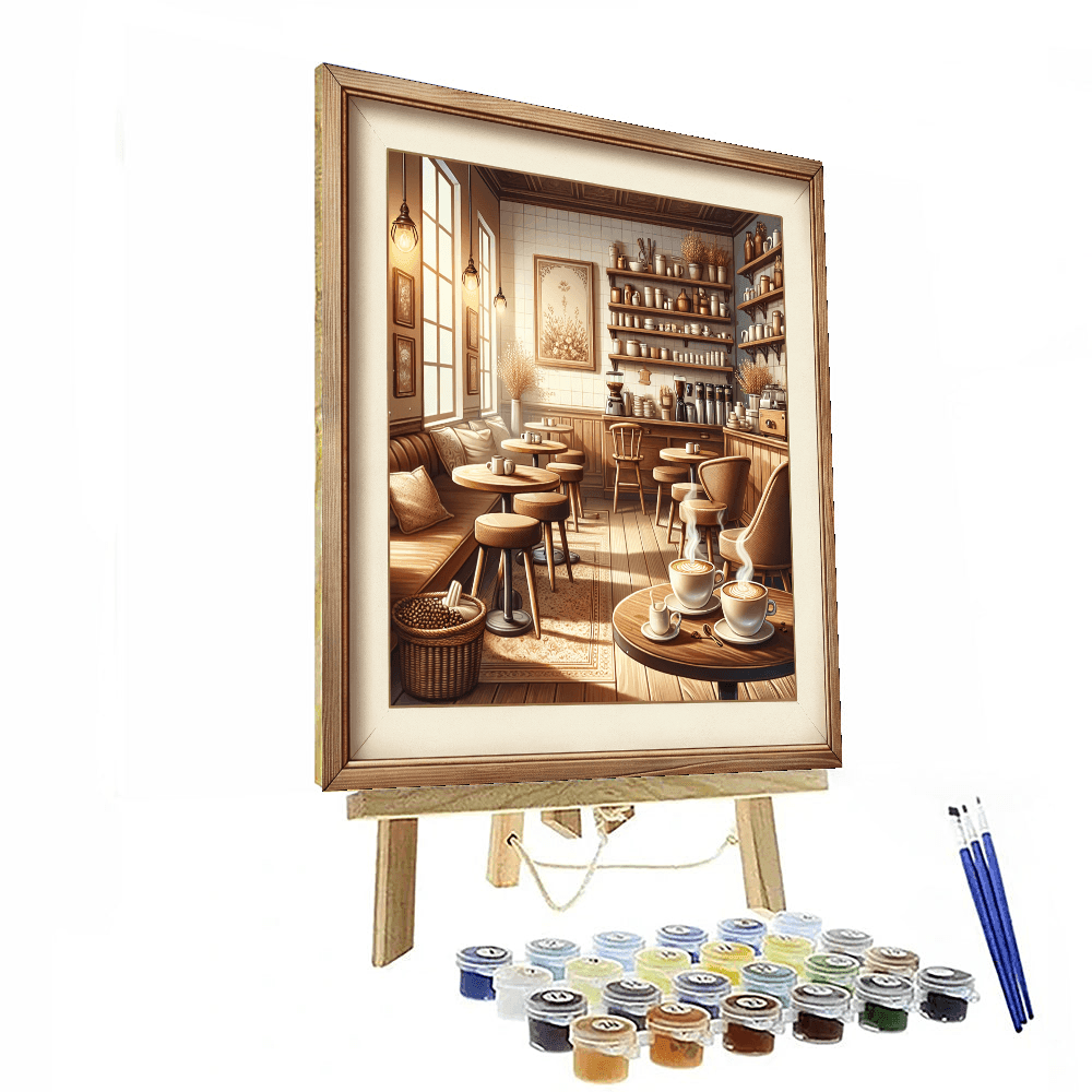 Cozy Coffee Shop Scene DIY Paint By Numbers
