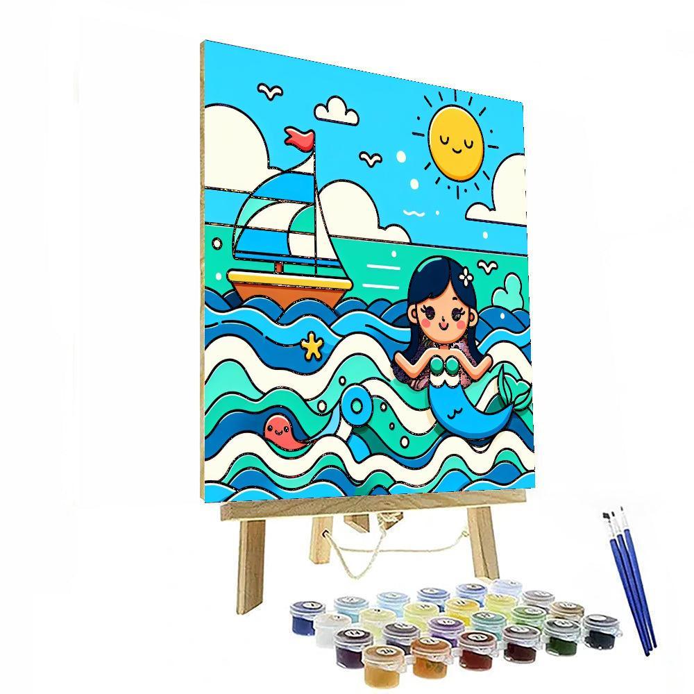 Sailing Adventure With Mermaids Paint By Color