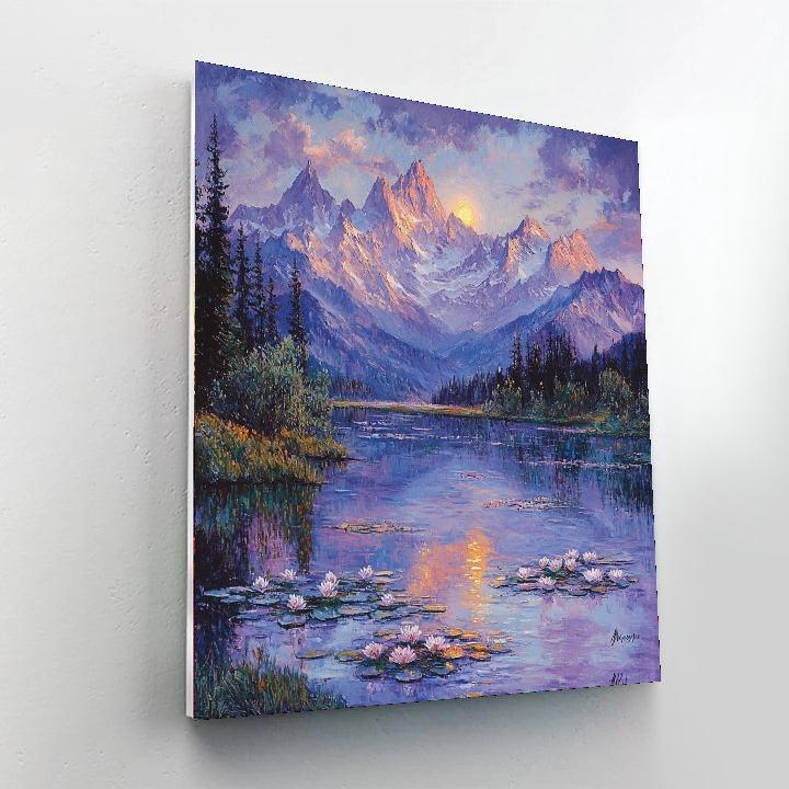 Monet Inspired Monet's Misty Mountains  Number Painting