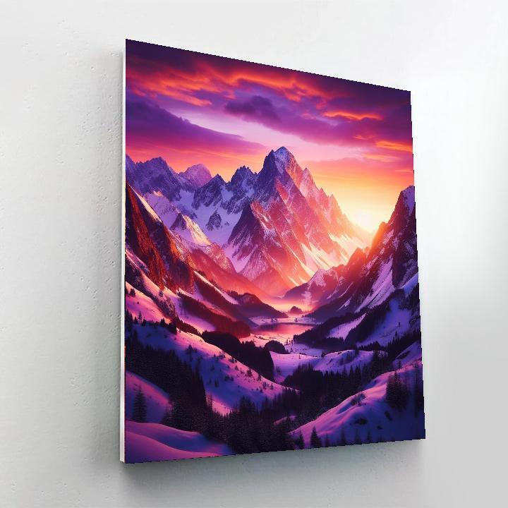 Sunset Mountain Escape Paint By Numbers Art