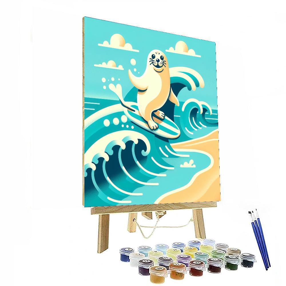 Surfing Seal Beach Day Numbered Painting Kits