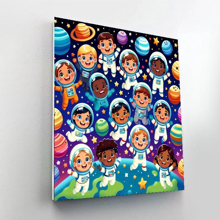 Curious Kids In Space Painting Number Kit