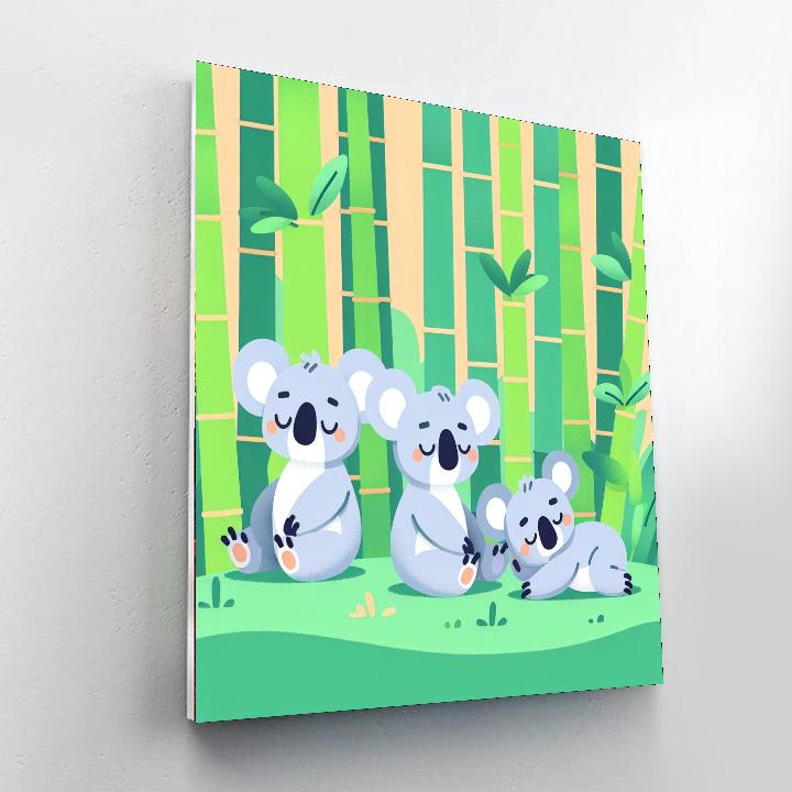 Koala's Bamboo Retreat Paint By Numbers