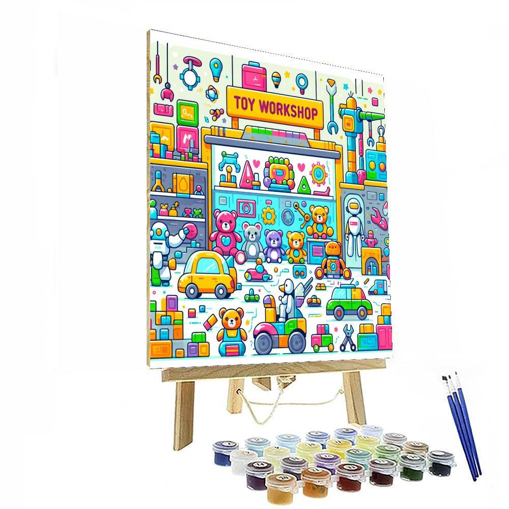 Colorful Toy Workshop Numbered Painting Kits