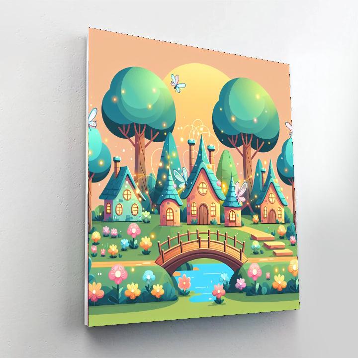 Fascinating Fairy Village Paint By Numbers