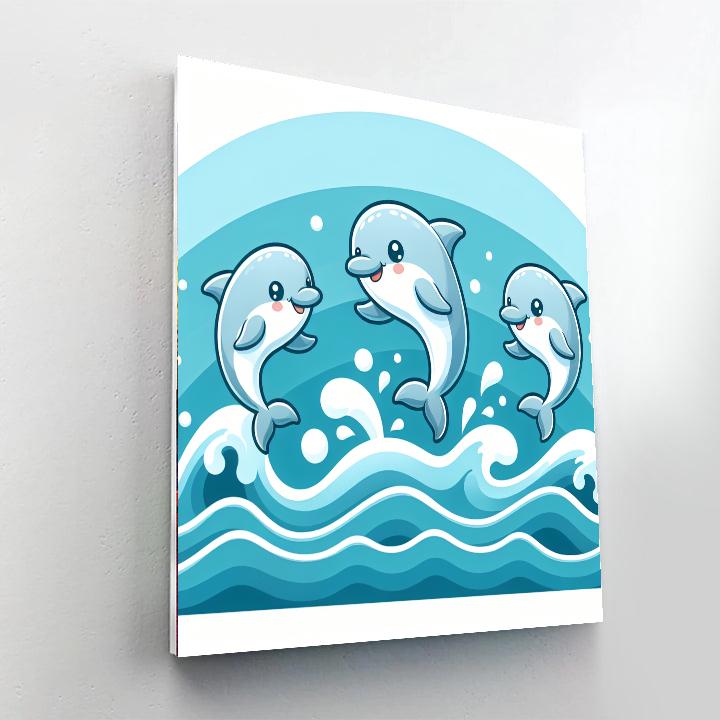 Underwater Dolphin Playtime Numbered Painting Kits