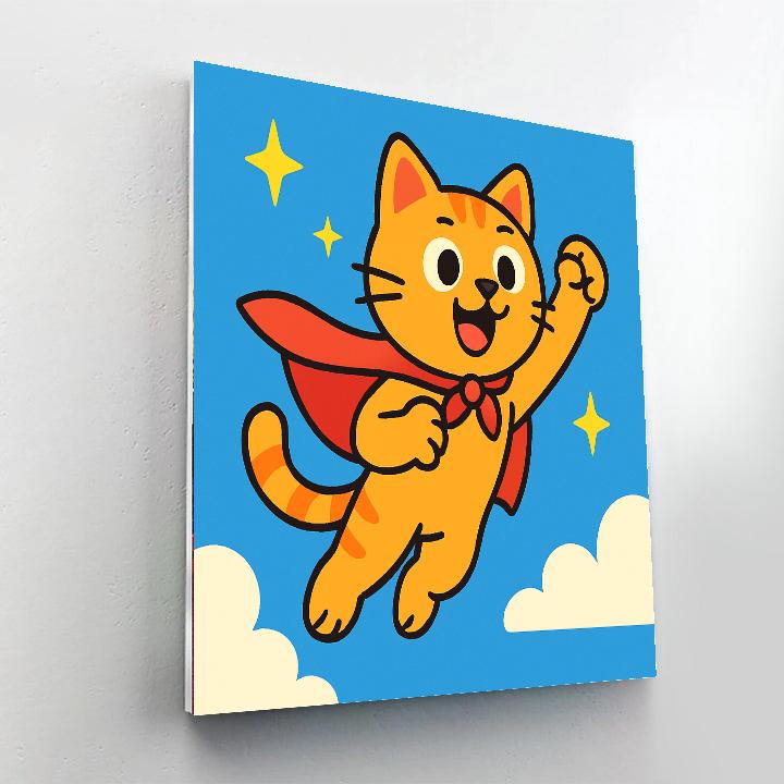 Daring Superhero Cat Paint By Number