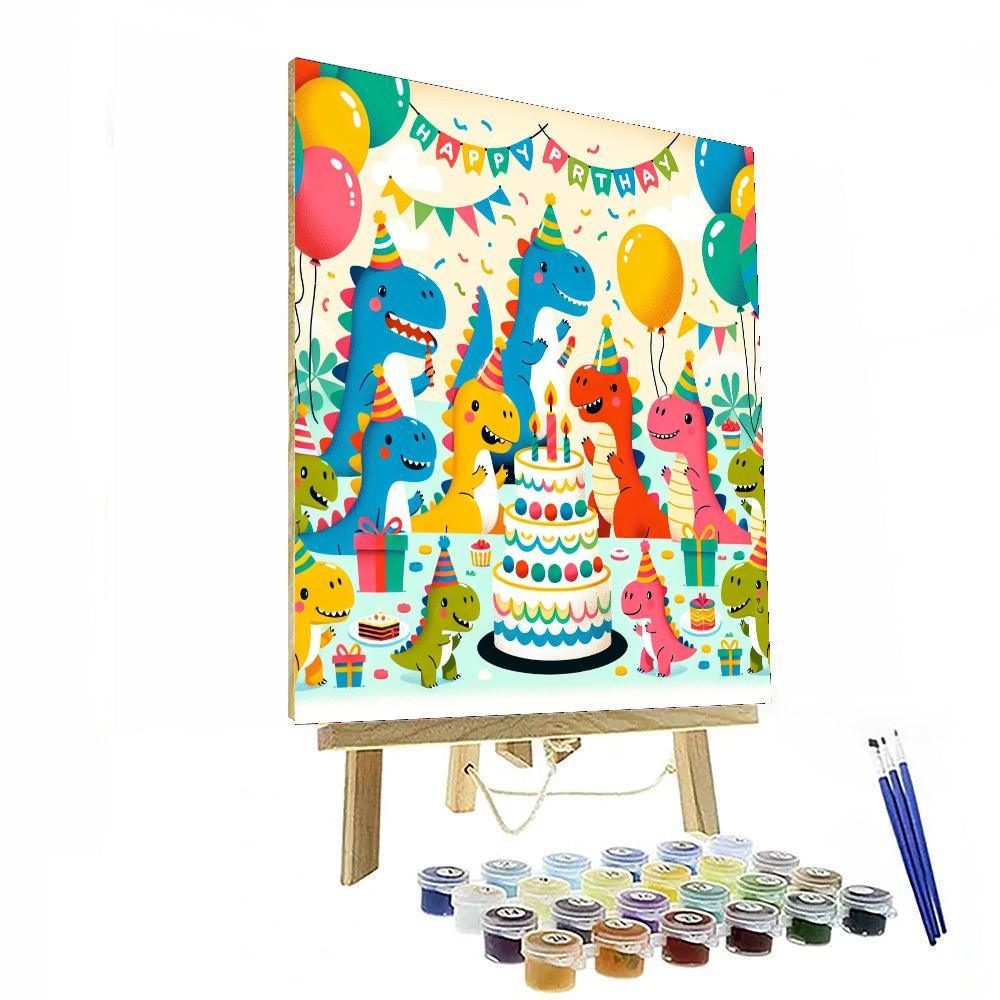 Delightful Dinosaur Party Paint By Color