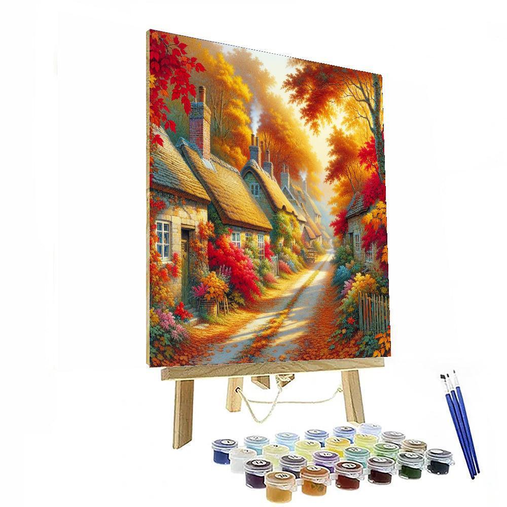 Charming Autumn Lane Paint By Color