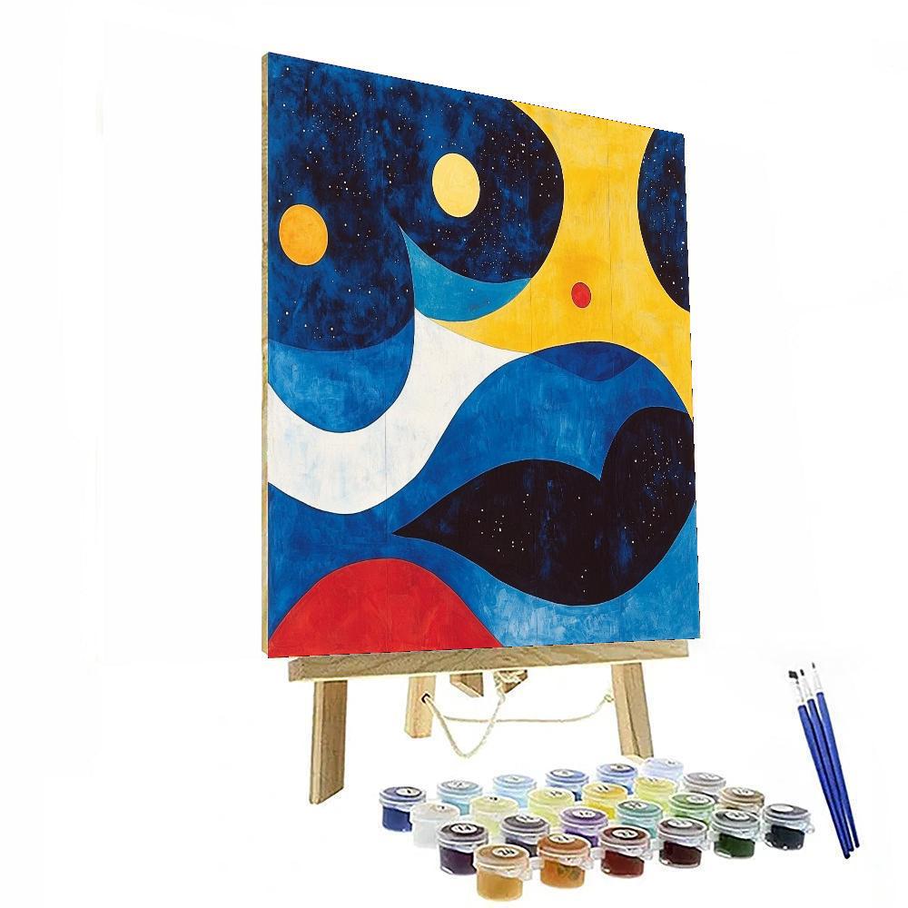 Joan Miró Inspired Celestial Encounters  Painting Number Kit