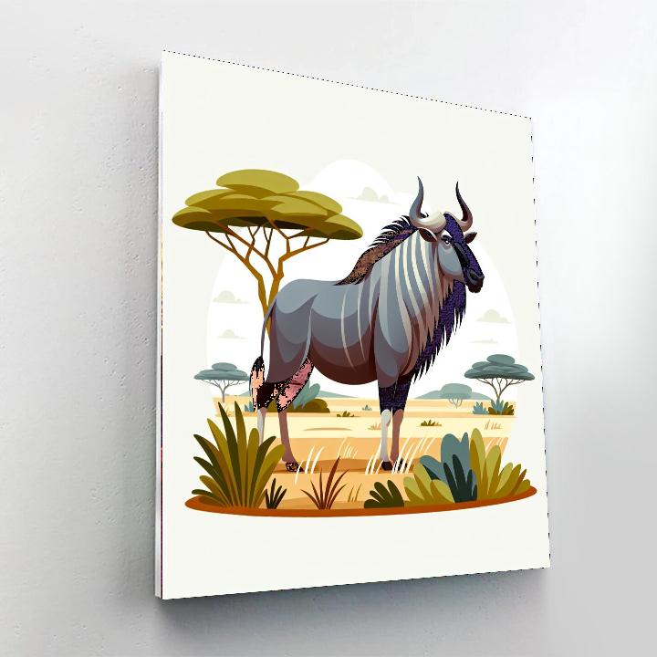 Gleeful Gnu Paint By Numbers Art