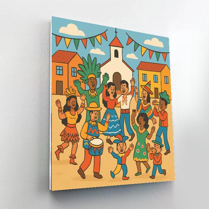 Harmonious Village Festival Painting By Numbers Kit