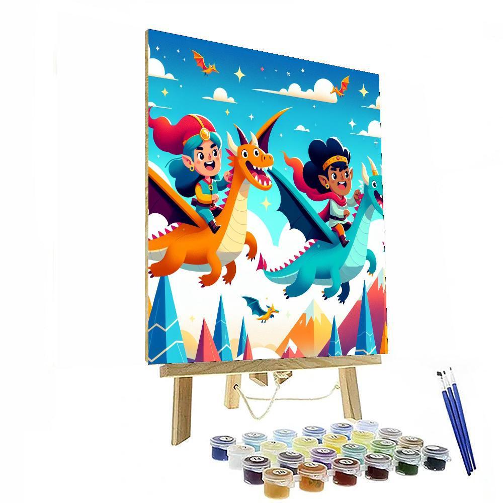 Legendary Dragon Riders Paint By Numbers Art