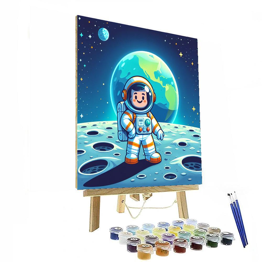 Astronaut's First Moon Landing Number Painting
