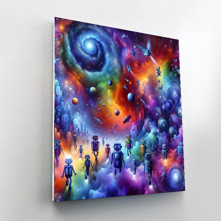 Cosmic Adventures Of Robots DIY Paint By Numbers