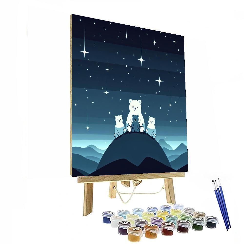 Serene Stargazing Bears Painting Number Kit
