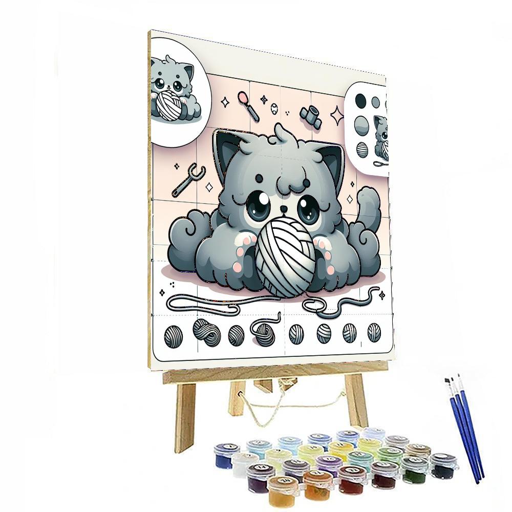 Curly Cat DIY Paint By Numbers