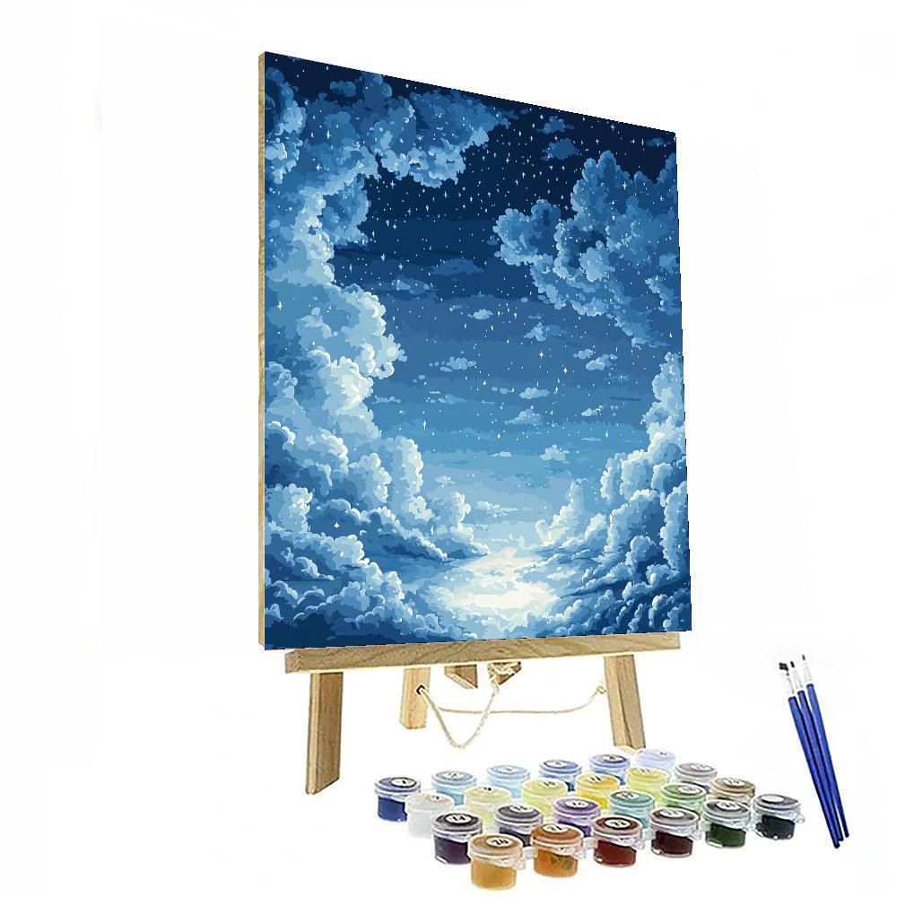 Zhao Mengfu Inspired Tranquil Nights Under The Stars  Paint By Color