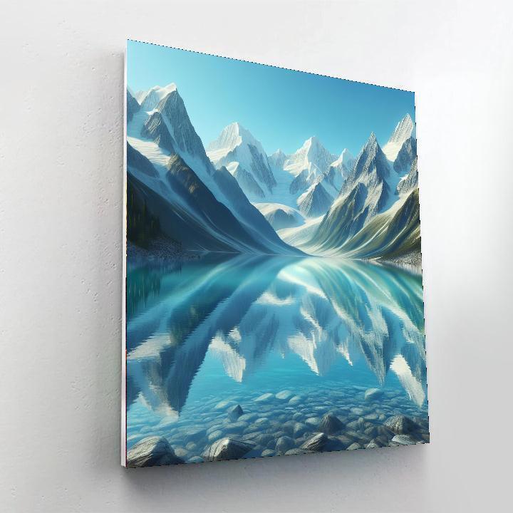 Glistening Alpine Lake DIY Paint By Numbers