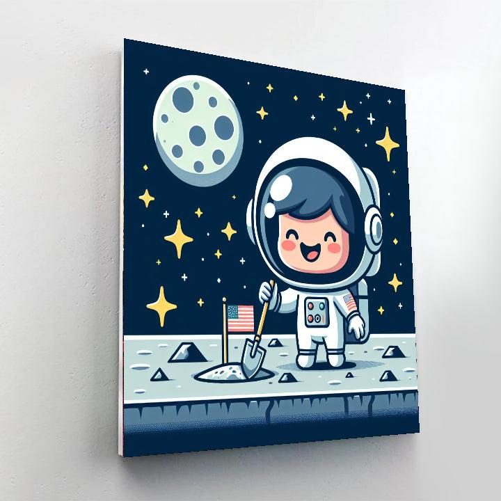 Astronaut's Moon Mission Paint By Numbers Art
