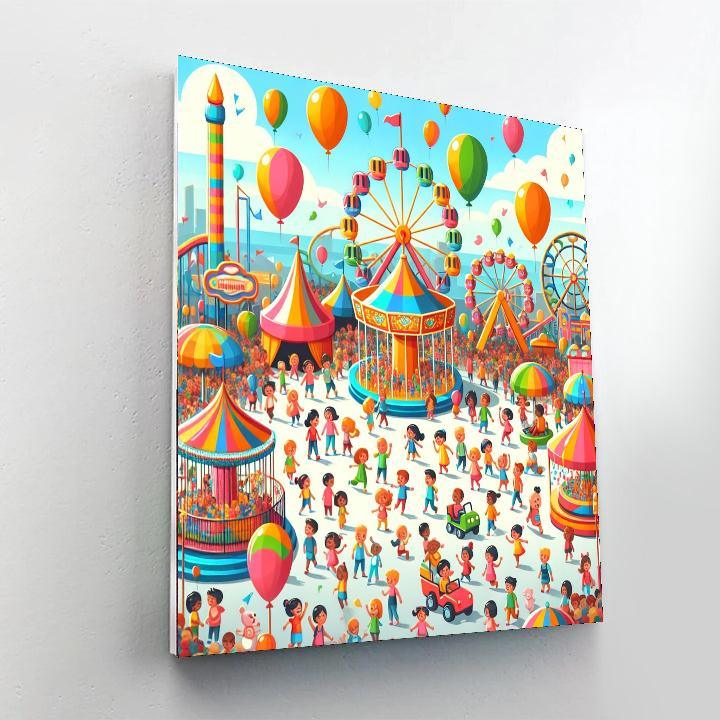 Fun Times At The Amusement Park Painting By Numbers Kit