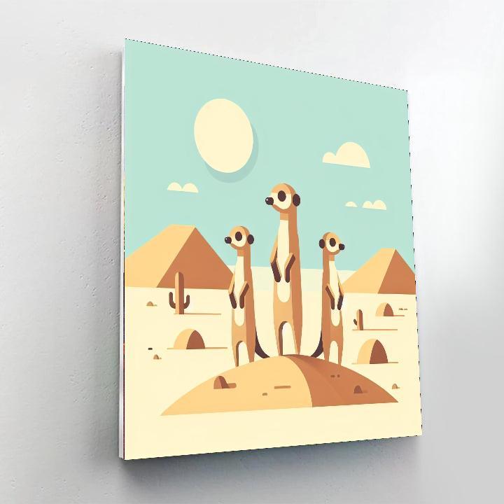 Mystical Mountain Meerkats Number Painting