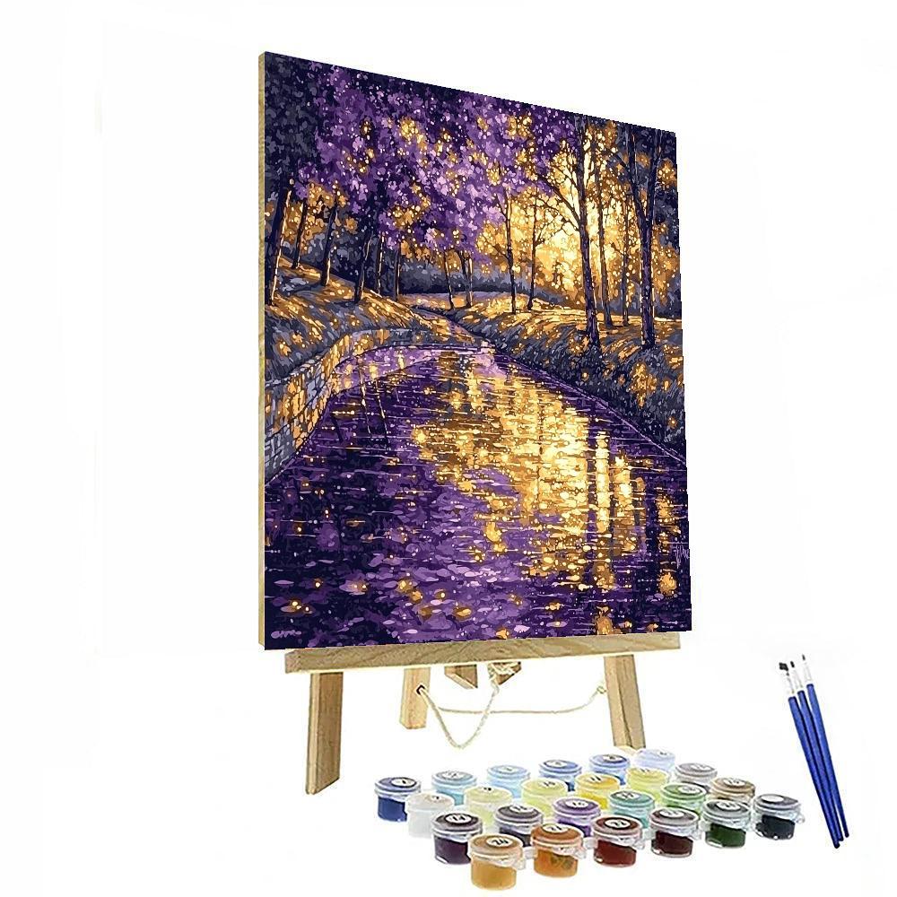 Georges Seurat Inspired Mystic Twilight Reflections  Painting Number Kit
