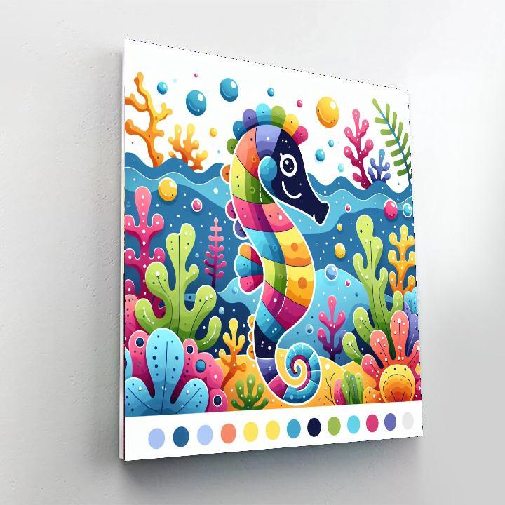 Smiling Seahorse Painting Number Kit