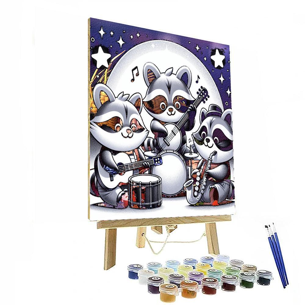 Adorable Raccoon Band Paint By Color