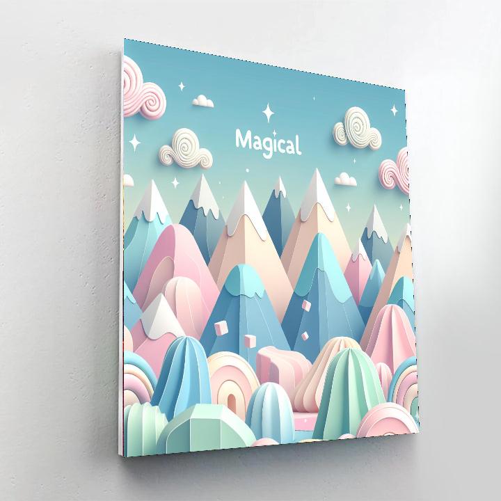 Magical Marshmallow Mountains Paint By Numbers Art
