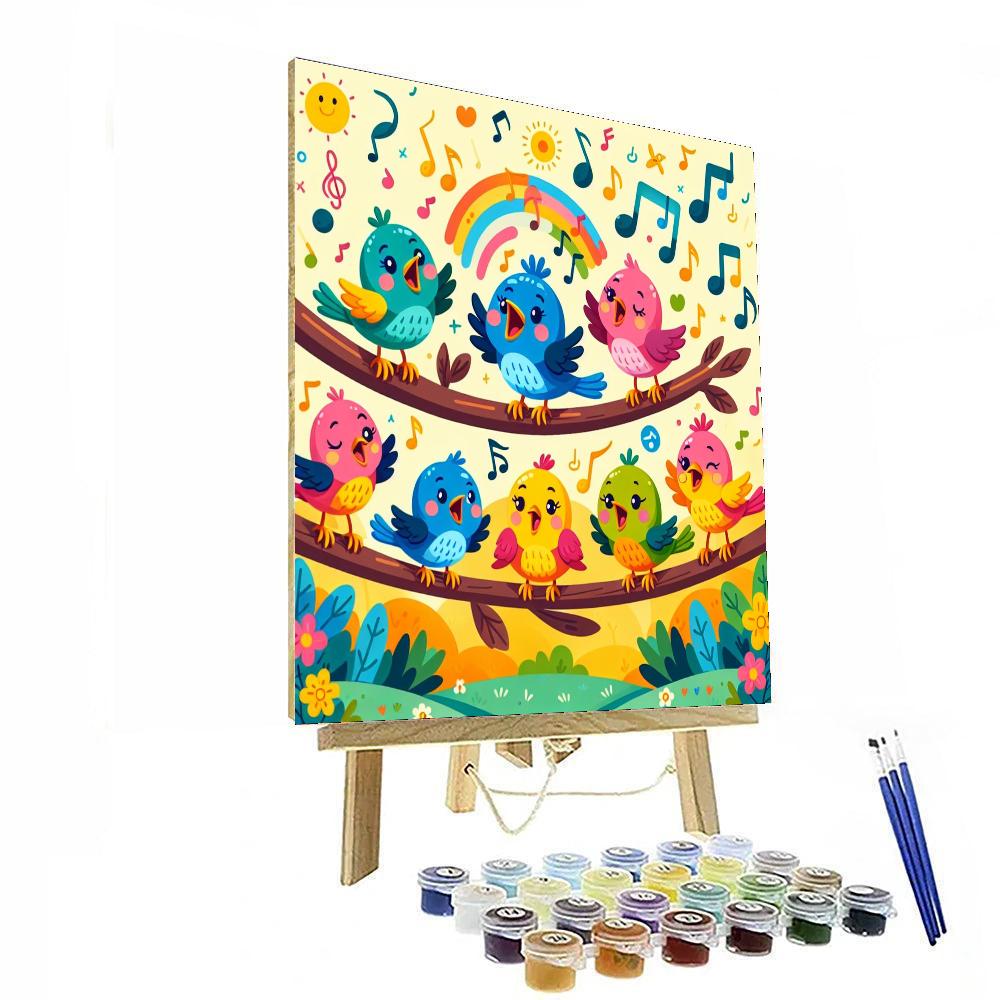 Chirpy Bird Choir Painting Number Kit