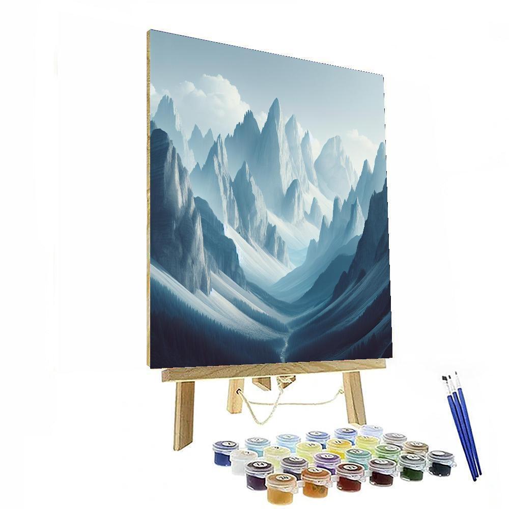 Mountain's Majestic Serenity Number Painting