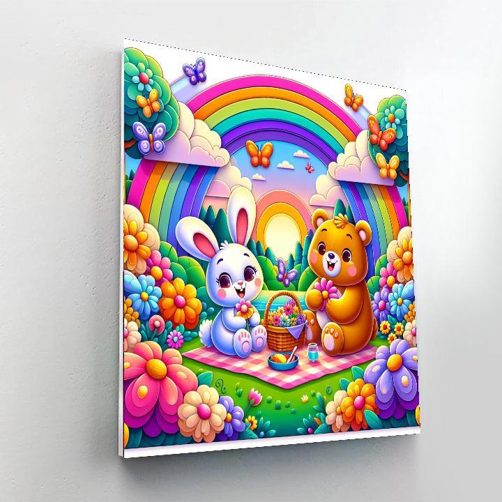 Enchanting Garden Picnic Painting Number Kit
