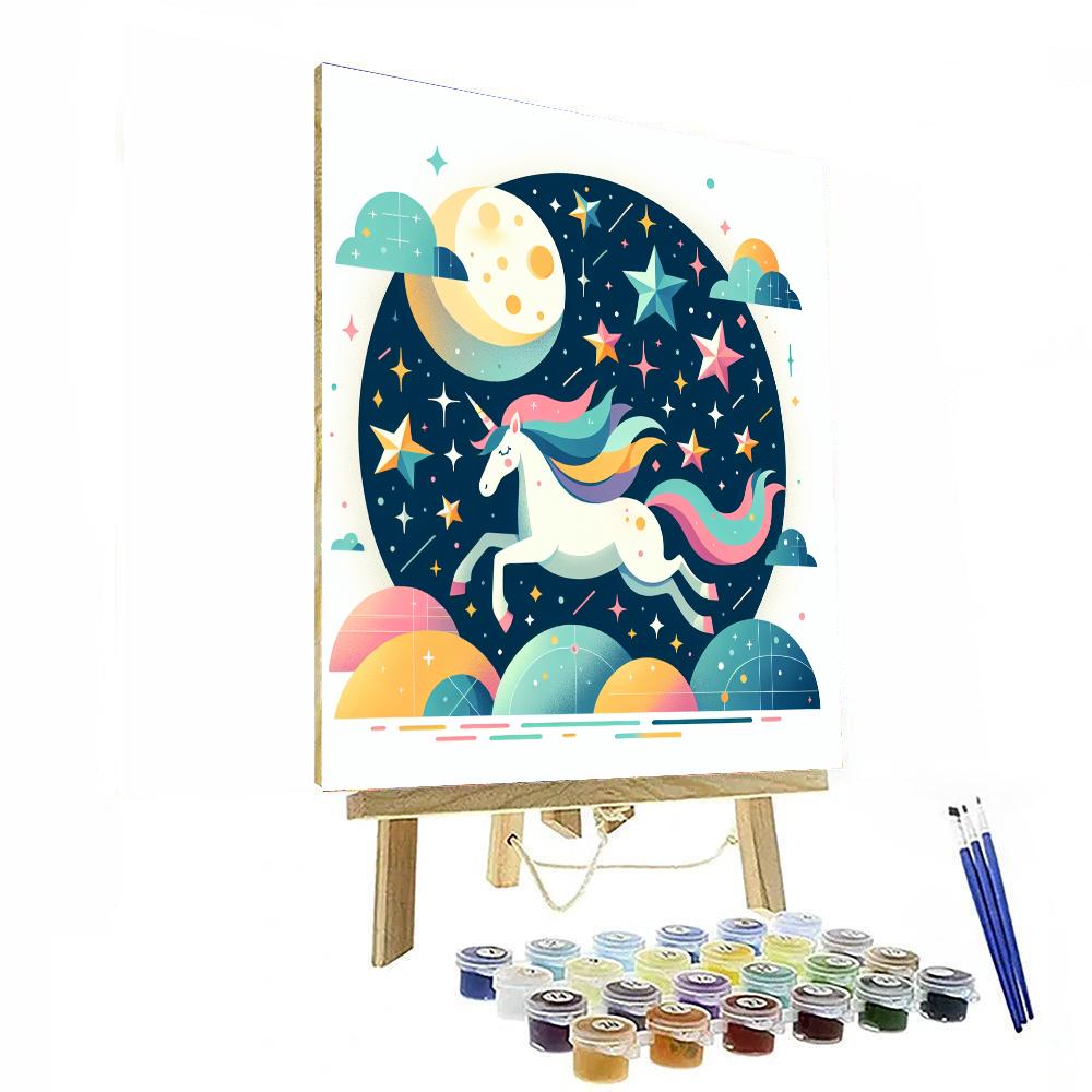 Magical Midnight Ride With Moonlit Unicorns Paint By Numbers Kits