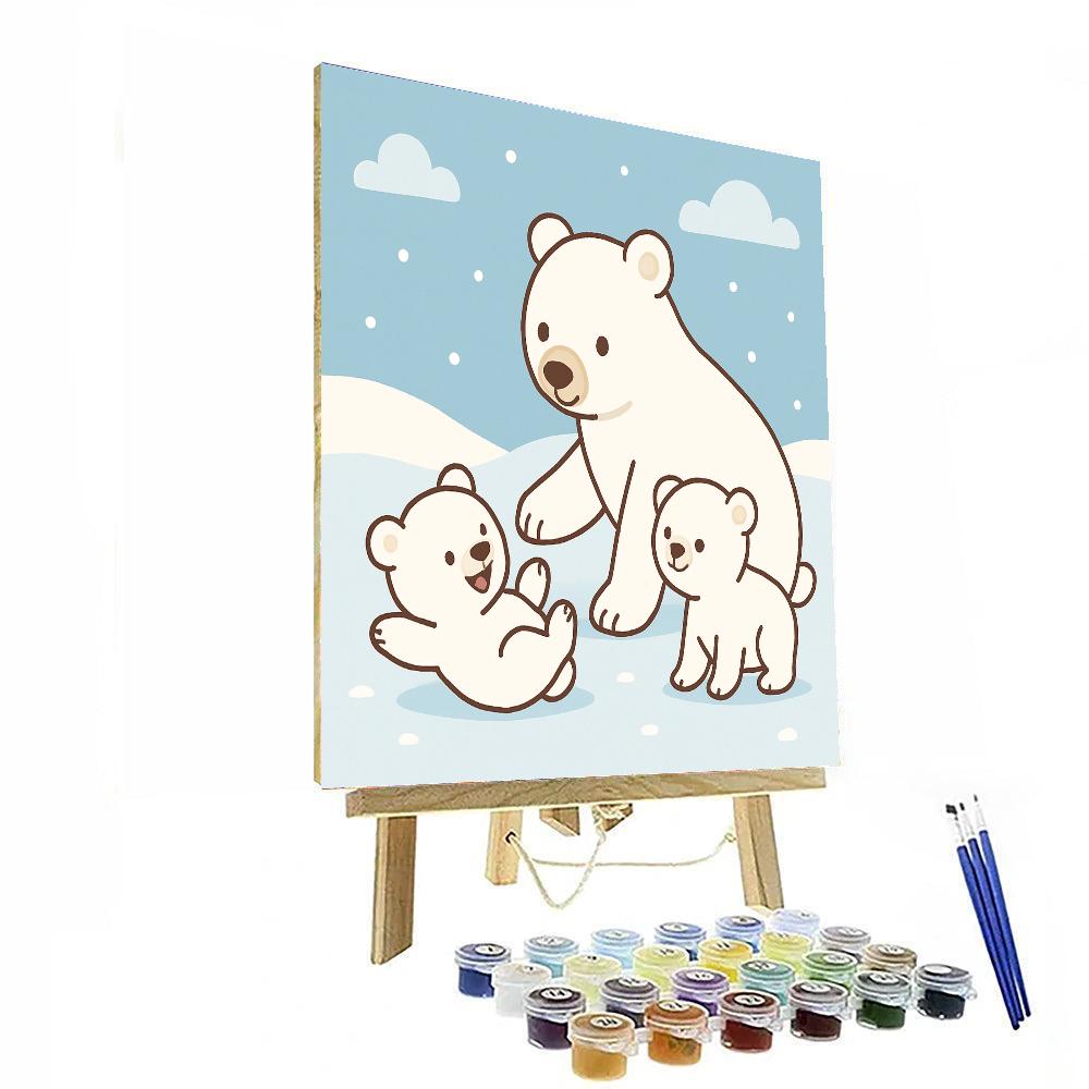 Polar Bear Family DIY Paint By Numbers