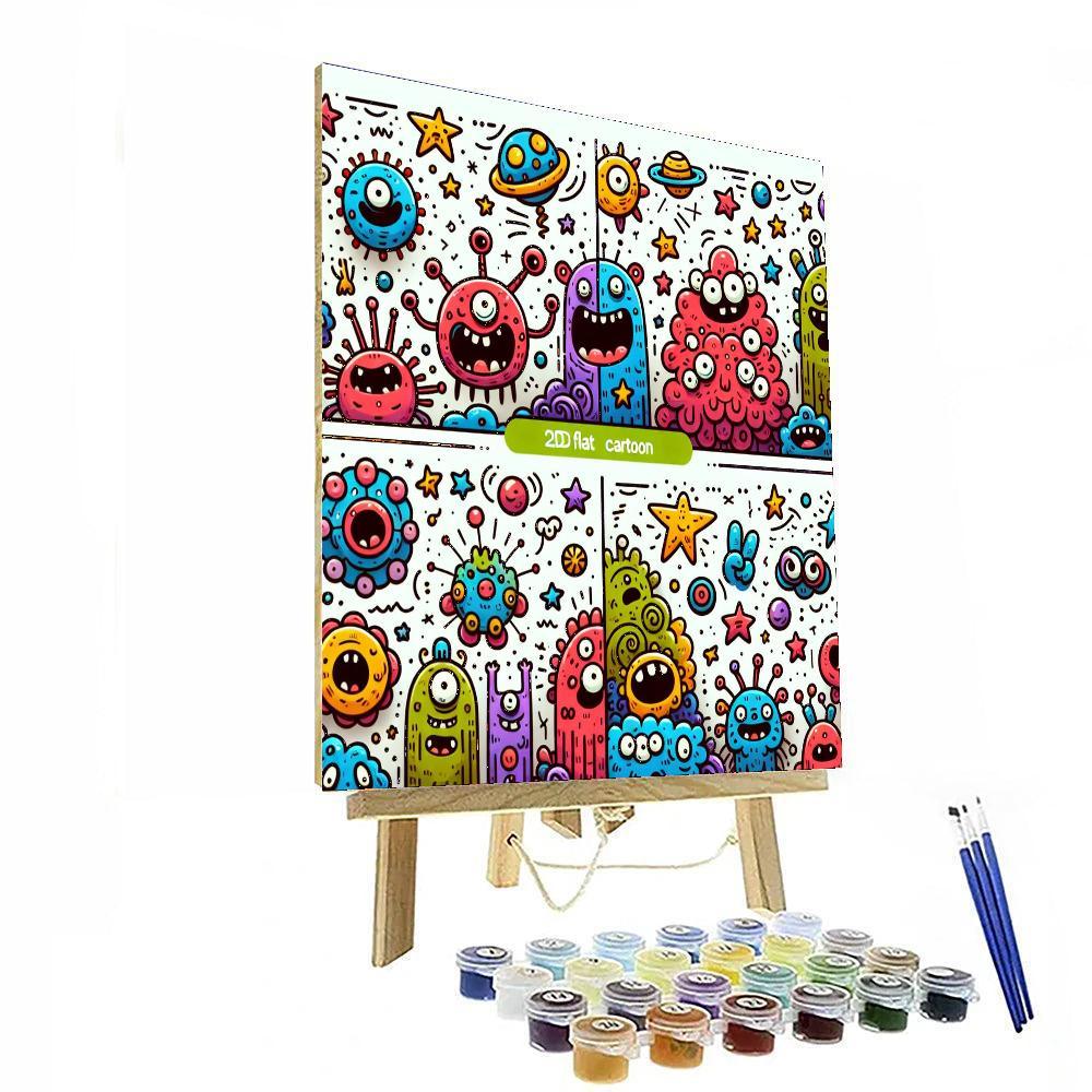 Doodle Monsters Challenge Painting By Numbers Kit